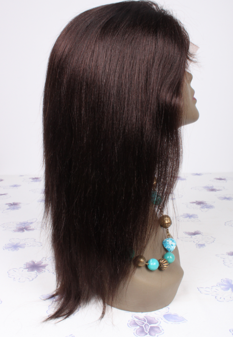 12inch color2 Brazilian hair natural straight lace front wig