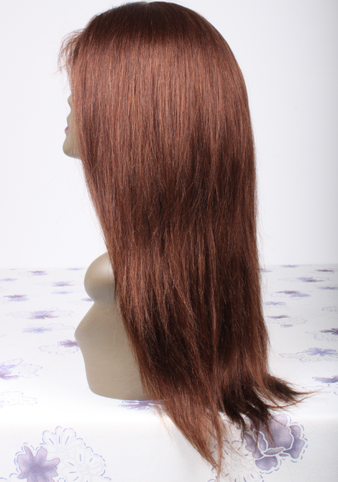 16inch color3 Peruvian hair straight lace front wig