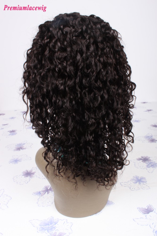 12inch natural color Brazilian hair curly lace front wig