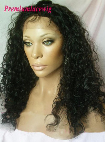 Deep Curly lace front wig wholesale Brazilian hair 18inch