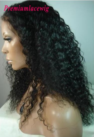 Deep Curly lace front wig wholesale Brazilian hair 18inch
