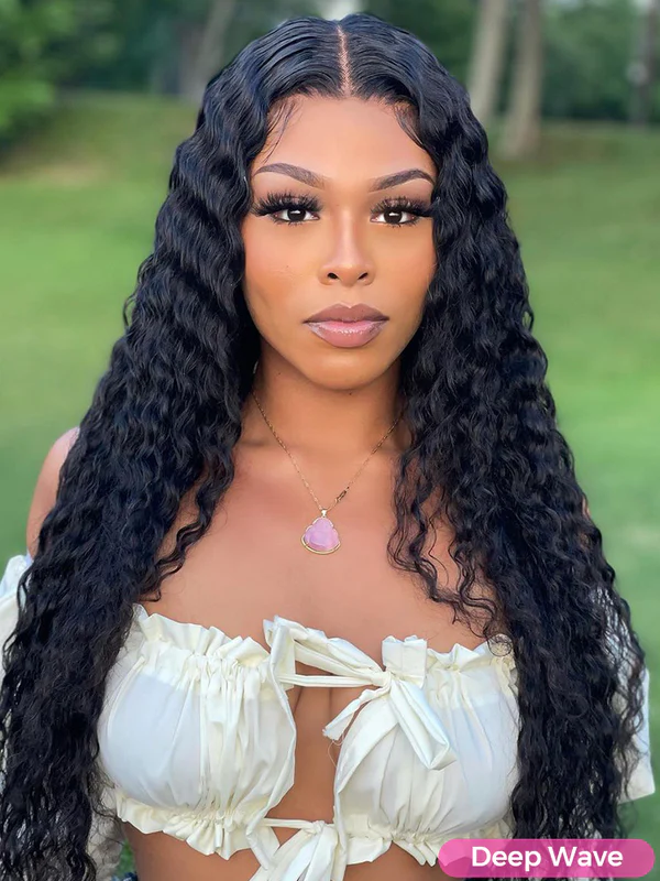 Peruvian Hair Full Lace Wig Deep Wave 24inch 180% Density