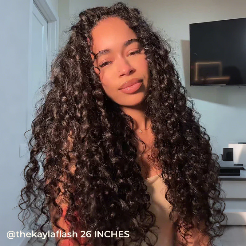 WEAR GO HALF WIG Loose Curly Half Wig Loose Deep Flip Over Wig Beginner Friendly